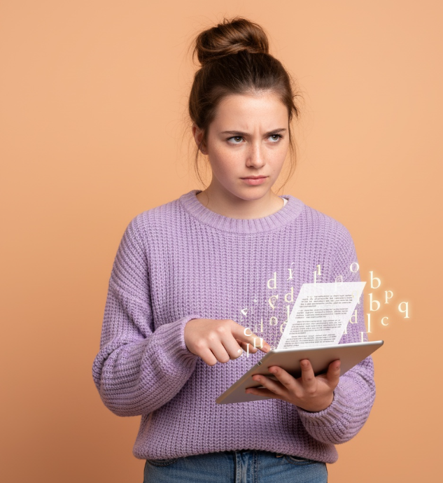 Icon representing clear typography and layout