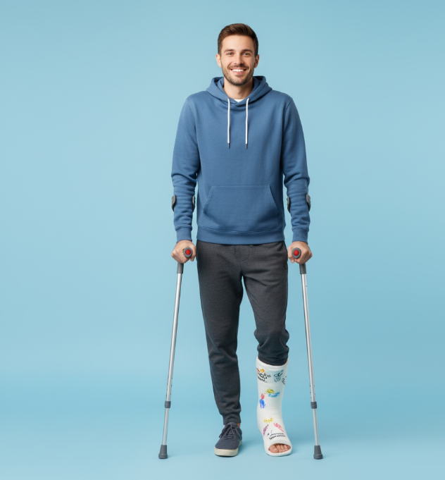 Icon representing a cast on a limb